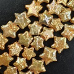 Perle di fiume giallo lucido stella 11mm