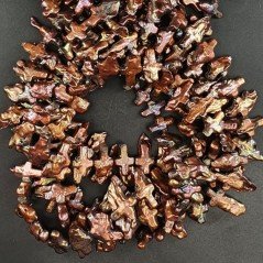 Perle di fiume croce foro orrizontale bronzo 13x10mm Perle di fiume croce foro orrizontale bronzo 13x10mm