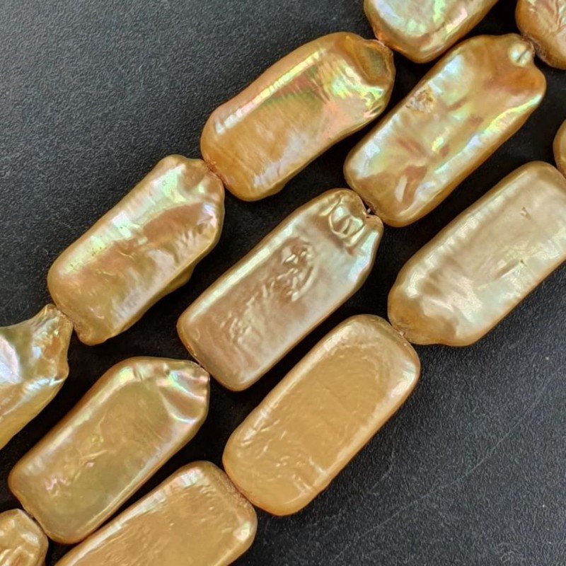 Perle di fiume oro scuro tubetti 9-10X19-26mm