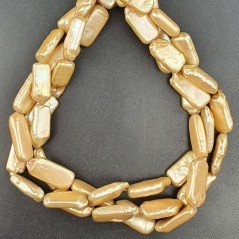 Perle di fiume oro scuro tubetti 9-10X19-26mm