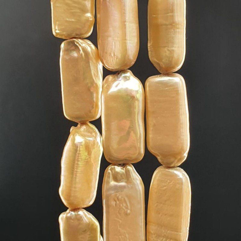 Perle di fiume oro scuro tubetti 9-10X19-26mm