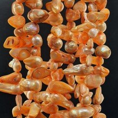 Perle di fiume arancio chiaro irregolare