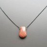 Collana Girocollo Con Catena Brunito Argento 925 E Rhodonite Gocce Piatto Sfaccettato A Mano