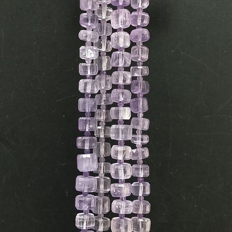 Ametista Rosa Di Francia (AA) Rondelle Cilindro Taglio Laser A Mano Grade 06mm-14mm