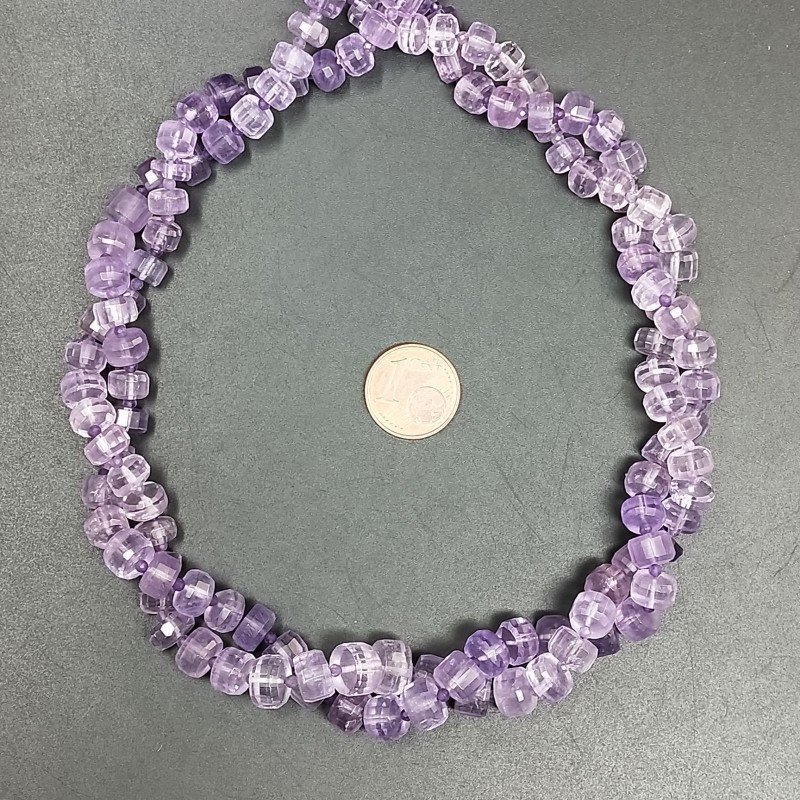 Ametista Rosa Di Francia (AA) Rondelle Cilindro Taglio Laser A Mano Grade 06mm-14mm