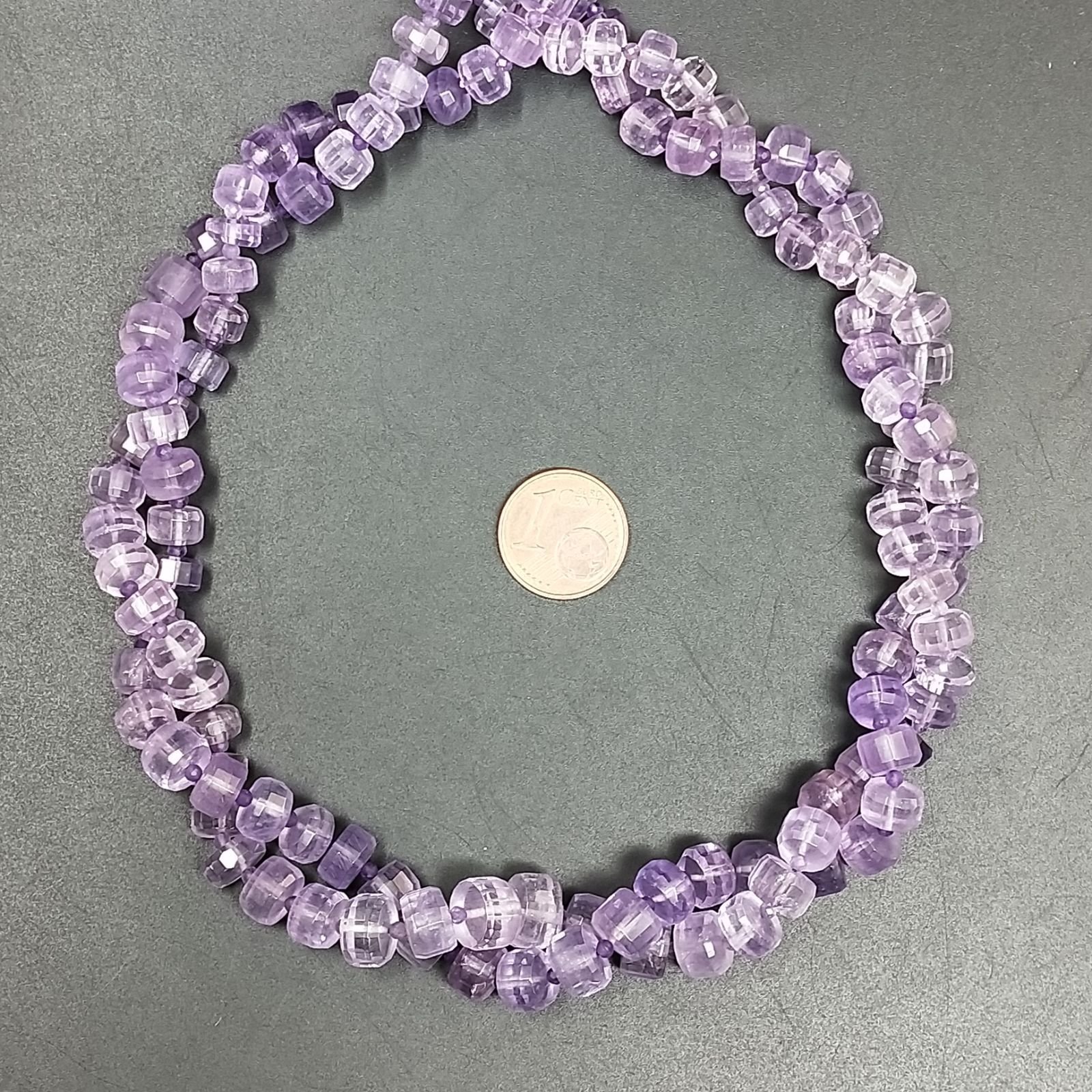 Ametista Rosa Di Francia (AA) Rondelle Cilindro Taglio Laser A Mano Grade 06mm-14mm