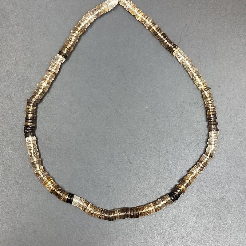 Quarzo Bicolore Naturale in Perline Forma Rondelle Liscio a Mano Foro Passante 06-08mm