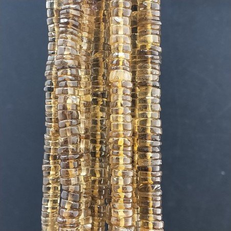 Quarzo Birra Naturale in Perline Forma Rondelle Liscio a Mano Foro Passante 06-08mm