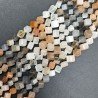 Pietra Di Luna Multi Naturale Perline Forma Cubetti con Foro Diagonale Sfaccettato a Mano