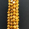 Calcite Gialla Naturale Perline Forma Cubetti con Foro Diagonale Sfaccettato a Mano