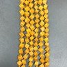 Calcite Gialla Naturale Perline Forma Cubetti con Foro Diagonale Sfaccettato a Mano