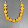 Calcite Gialla Naturale Perline Forma Cubetti con Foro Diagonale Sfaccettato a Mano