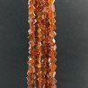 Hessonite Naturale Perline Forma Cubetti con Foro Diagonale Sfaccettato a Mano