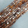 Hessonite Naturale Perline Forma Cubetti con Foro Diagonale Sfaccettato a Mano