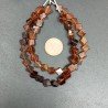 Hessonite Naturale Perline Forma Cubetti con Foro Diagonale Sfaccettato a Mano