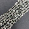 Ametista Verde (Prasiolite) Naturale Perline Forma Cubetti con Foro Diagonale Sfaccettato a Mano