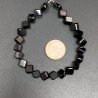 Spinelllo Nero Naturale Perline Forma Cubetti con Foro Diagonale Sfaccettato a Mano