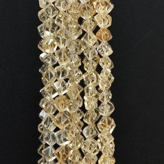 Quarzo Citrino Naturale Perline Forma Cubetti con Foro Diagonale Sfaccettato a Mano