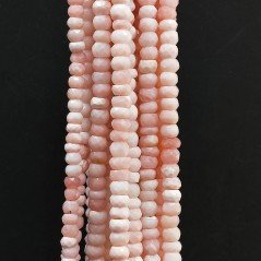 Opale Rosa Naturale in Perline Forma Rondelle Sfaccettato a Mano Foro Passante