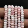 Opale Rosa Naturale in Perline Forma Rondelle Sfaccettato a Mano Foro Passante