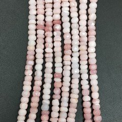 Opale Rosa Naturale in Perline Forma Rondelle Sfaccettato a Mano Foro Passante