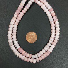 Opale Rosa Naturale in Perline Forma Rondelle Sfaccettato a Mano Foro Passante