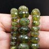 Peridoto Naturale in Perline Forma Rondelle Sfaccettato a Mano Foro Passante 06-10mm