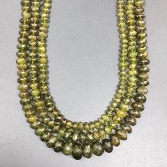 Peridoto Naturale in Perline Forma Rondelle Sfaccettato a Mano Foro Passante 06-10mm