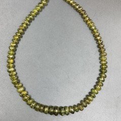 Peridoto Naturale in Perline Forma Rondelle Sfaccettato a Mano Foro Passante 06-10mm