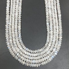 Labradorite Bianca Naturale in Perline Forma Rondelle Sfaccettato a Mano Foro Passante 06-12mm