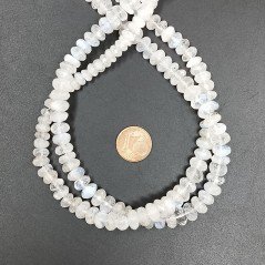 Labradorite Bianca Naturale in Perline Forma Rondelle Sfaccettato a Mano Foro Passante 06-12mm