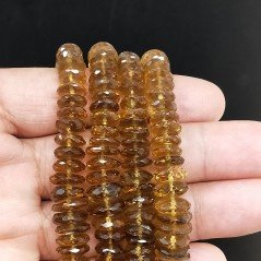 Quarzo Birra Naturale in Perline Forma Rondelle Sfaccettato a Mano Foro Passante a Gradazione 08-12mm