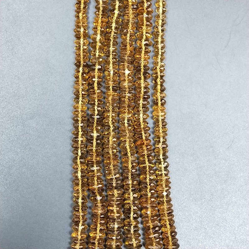 Quarzo Birra Naturale in Perline Forma Rondelle Sfaccettato a Mano Foro Passante a Gradazione 08-12mm Quarzo Birra Naturale in Perline Forma Rondelle Sfaccettato a Mano Foro Passante a Gradazione 08-12mm