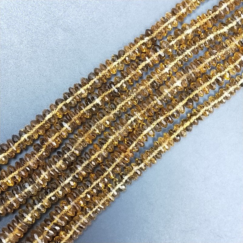 Quarzo Birra Naturale in Perline Forma Rondelle Sfaccettato a Mano Foro Passante a Gradazione 08-12mm Quarzo Birra Naturale in Perline Forma Rondelle Sfaccettato a Mano Foro Passante a Gradazione 08-12mm