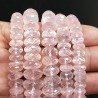 Quarzo Rosa Naturale in Perline Forma Rondelle Sfaccettato a Mano Foro Passante 08mm