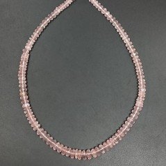 Quarzo Rosa Naturale in Perline Forma Rondelle Sfaccettato a Mano Foro Passante 08mm
