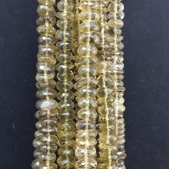 Quarzo Birra Verde Naturale in Perline Forma Rondelle Sfaccettato a Mano Foro Passante a Gradazione 07-12mm