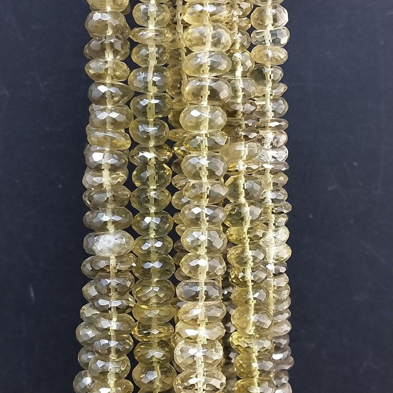 Quarzo Birra Verde Naturale in Perline Forma Rondelle Sfaccettato a Mano Foro Passante a Gradazione 07-12mm Quarzo Birra Verde Naturale in Perline Forma Rondelle Sfaccettato a Mano Foro Passante a Gradazione 07-12mm