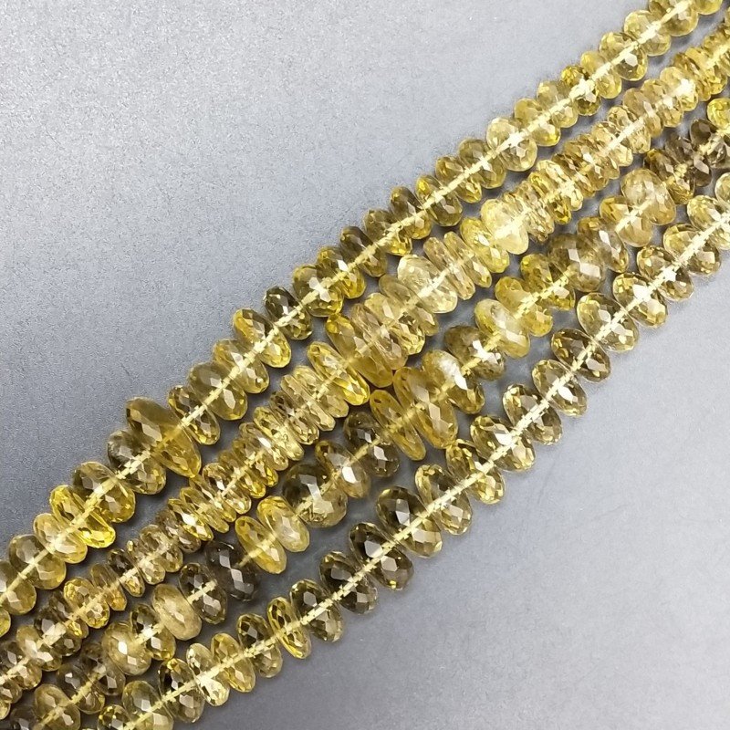 Quarzo Birra Verde Naturale in Perline Forma Rondelle Sfaccettato a Mano Foro Passante a Gradazione 07-12mm Quarzo Birra Verde Naturale in Perline Forma Rondelle Sfaccettato a Mano Foro Passante a Gradazione 07-12mm