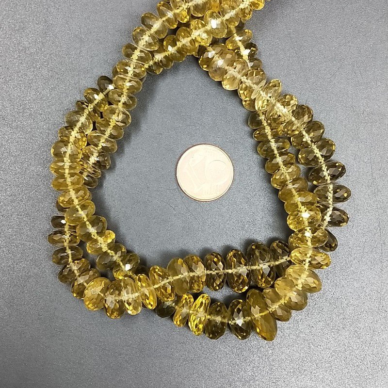 Quarzo Birra Verde Naturale in Perline Forma Rondelle Sfaccettato a Mano Foro Passante a Gradazione 07-12mm Quarzo Birra Verde Naturale in Perline Forma Rondelle Sfaccettato a Mano Foro Passante a Gradazione 07-12mm