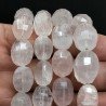 Quarzo Rosa Perline Forma Barilotto Sfaccettato a Mano