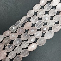 Quarzo Rosa Perline Forma Barilotto Sfaccettato a Mano