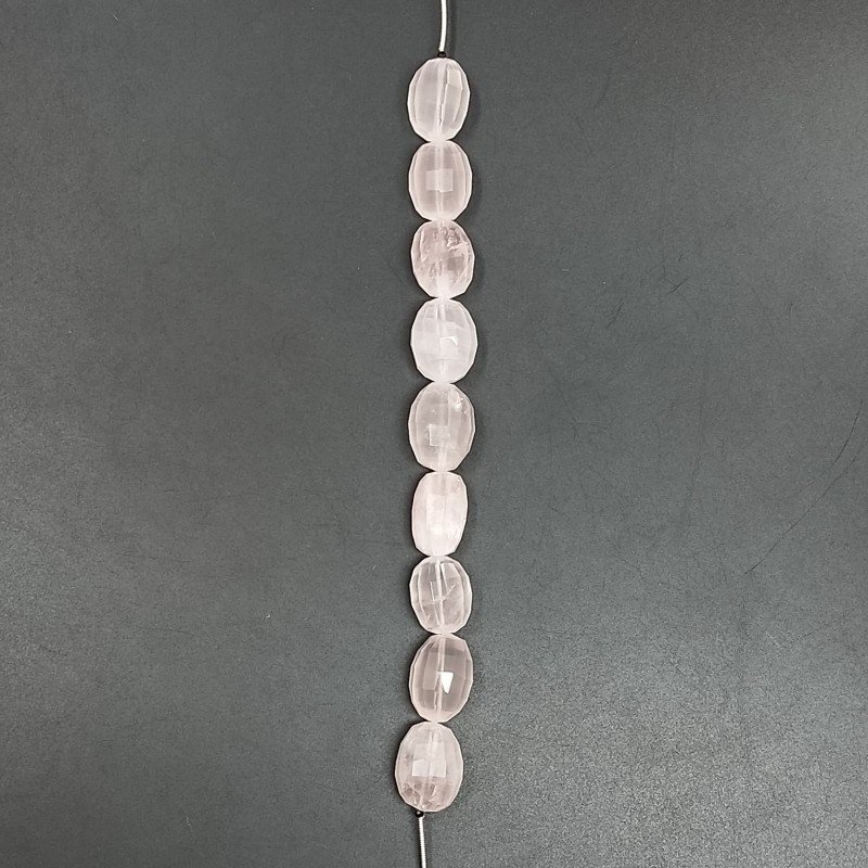 Quarzo Rosa Perline Forma Barilotto Sfaccettato a Mano