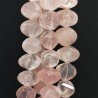 Quarzo Rosa Naturale in Perline Forma Rondelle Twist Sfaccettato a Mano Foro Passante