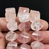 Quarzo Rosa Naturale in Perline Forma Rondelle Twist Sfaccettato a Mano Foro Passante