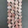 Quarzo Rosa Naturale in Perline Forma Rondelle Twist Sfaccettato a Mano Foro Passante