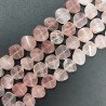 Quarzo Rosa Naturale in Perline Forma Rondelle Twist Sfaccettato a Mano Foro Passante