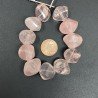 Quarzo Rosa Naturale in Perline Forma Rondelle Twist Sfaccettato a Mano Foro Passante