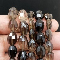 Quarzo Fume Perline Forma Barilotto Sfaccettato a  Mano
