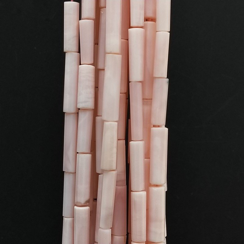Opale Rosa Perline Forma Cilindro Sfaccettato a Mano